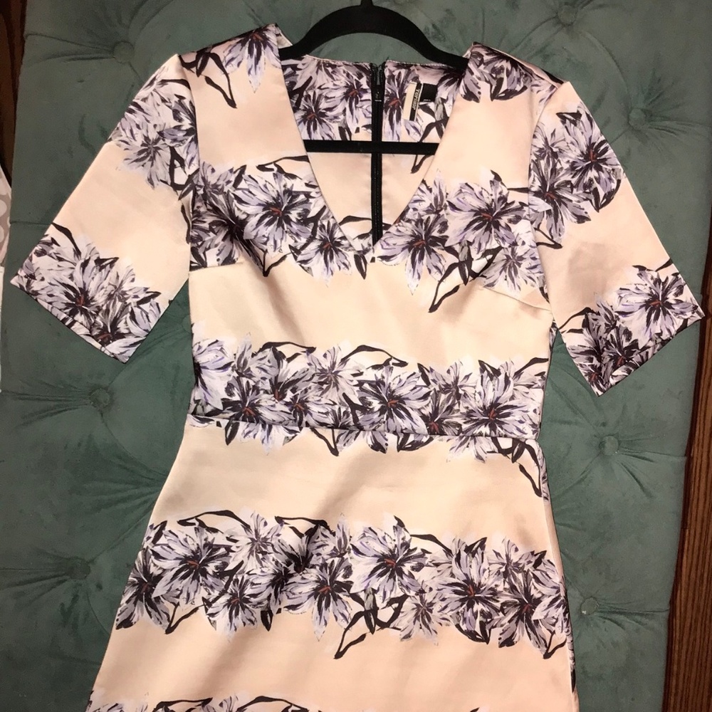 Topshop Champagne Floral Dress